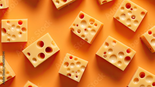 isolated gruyere cheese, graphic background food art, AI