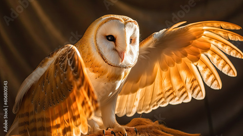 owl in flight created with Generative AI technology