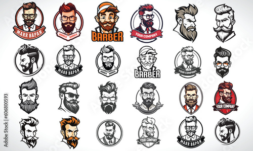 Barber Logo Design Pack Barber Logo Vector 