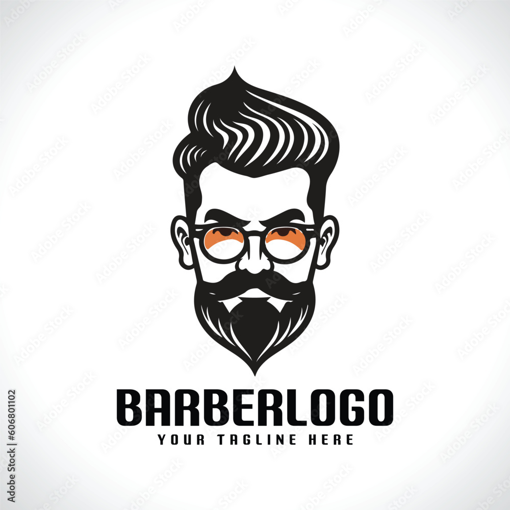Barber Logo Design Barber Mascot Barber Shop Logo Barber Vector