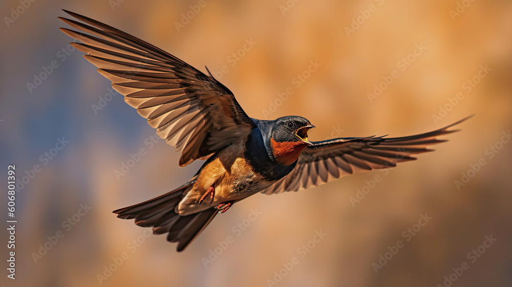 swallow in the air created with Generative AI technology swallow in the air created with Generative AI technology