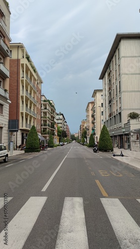 Empty street between the houses in Italy