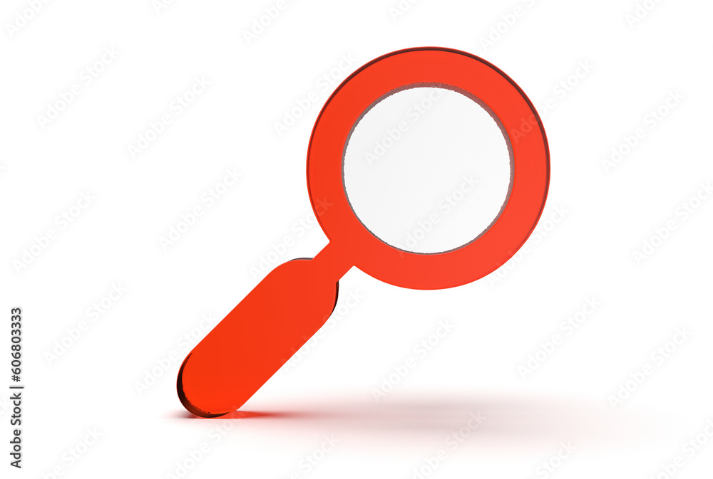 Search magnifying glass icon 3d rendered isolated on white background with shadow Search magnifying glass icon 3d rendered isolated on white background with shadow