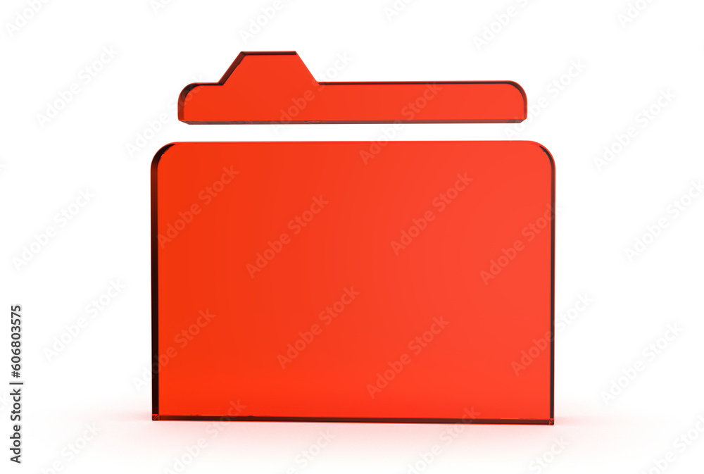 Documents folder icon 3d render isolated on white background with shadow Documents folder icon 3d render isolated on white background with shadow