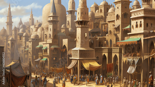 The representation of the glorious city of Timbuktu. generative AI photo