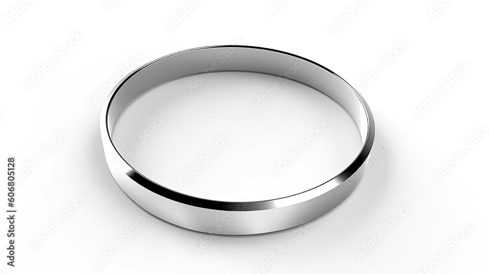 fashion silver ring on clean background created with Generative AI technology fashion silver ring on clean background created with Generative AI technology