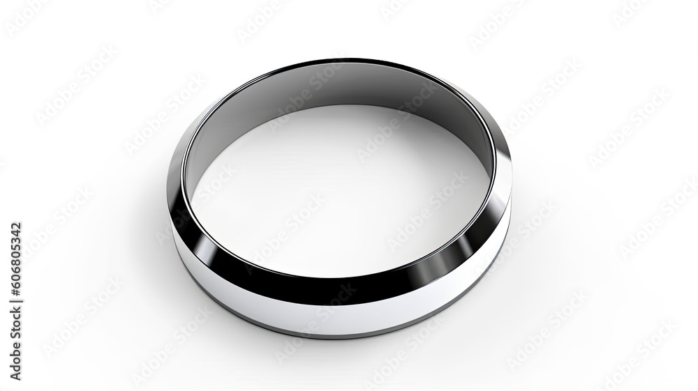 fashion silver ring on clean background created with Generative AI technology