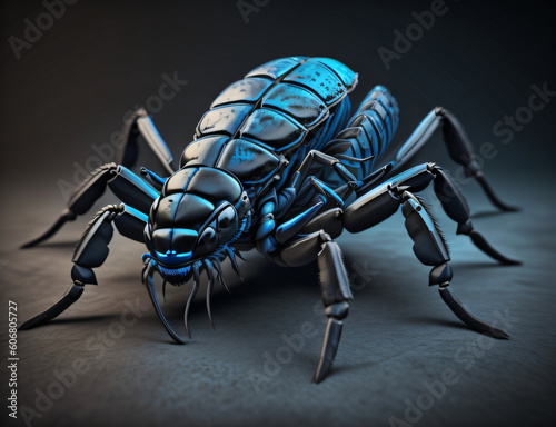scorpion isolated on black background,generative ai