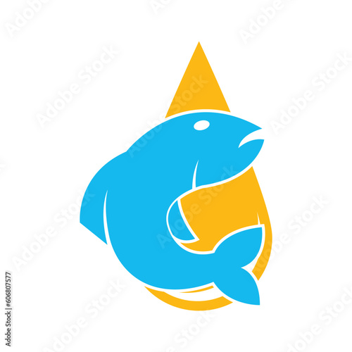 Fish oil icon logo,illustration design template vector.