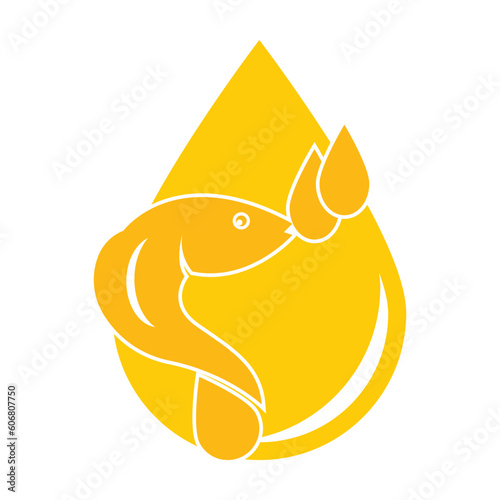 Fish oil icon logo,illustration design template vector.