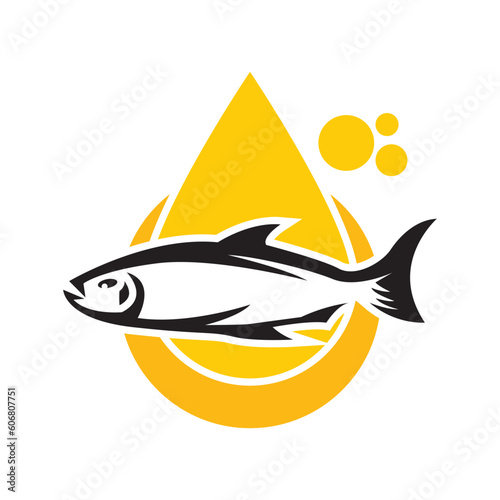 Fish oil icon logo,illustration design template vector.