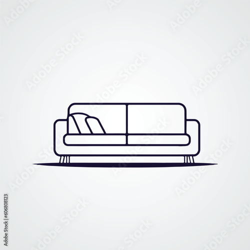 Sofa Outline Vector Illustration Sofa Logo Design