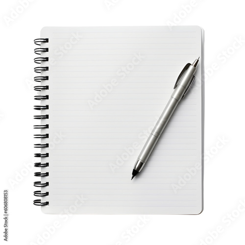 notebook with lines and pen transparent background