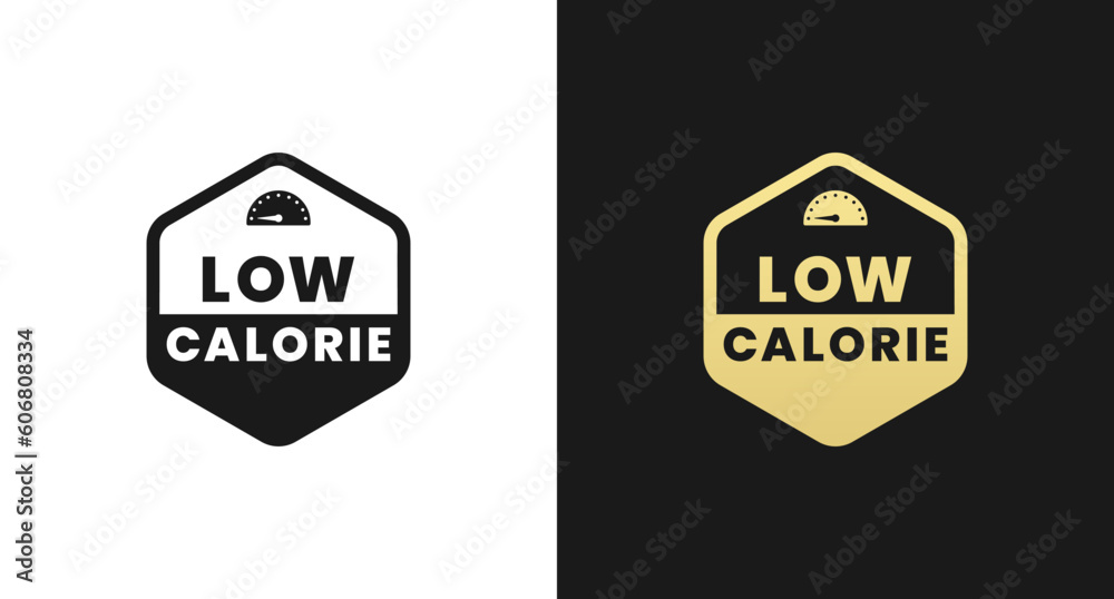 Low calorie label or Low calorie symbol vector isolated in flat style