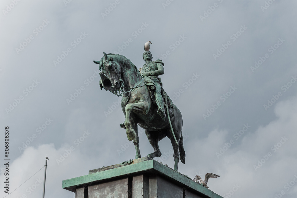 Monument of procer on horseback, holland