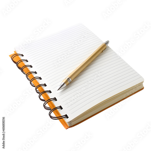 notebook and pen transparent background