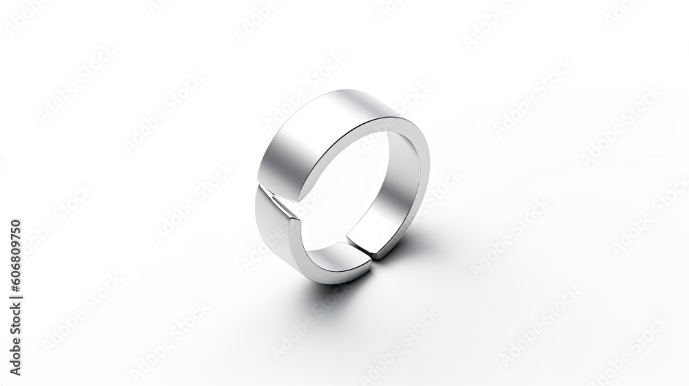 Mockup of simple silver ring created with Generative AI technology Mockup of simple silver ring created with Generative AI technology