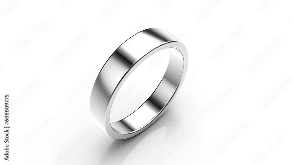 Mockup of simple silver ring created with Generative AI technology Mockup of simple silver ring created with Generative AI technology