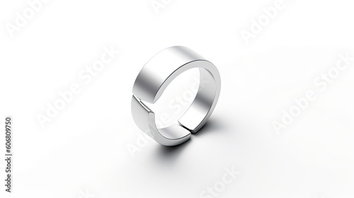 Mockup of simple silver ring created with Generative AI technology