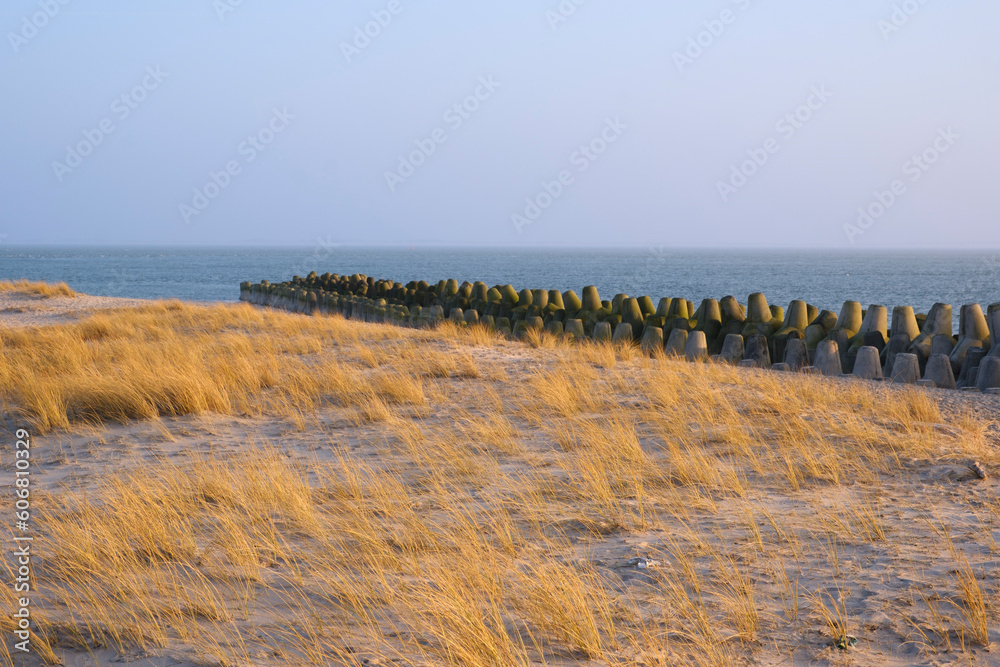 Φωτογραφία Tetrapoden, Wellenbrecher aus Beton an der Küste, Hörnum, Sylt, Nordfriesische I