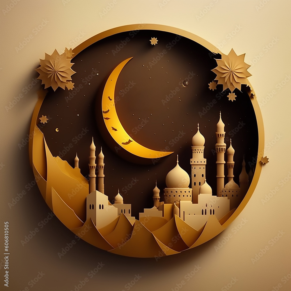 islamic background with mosque and lantern for ramadan eid al adha and ...