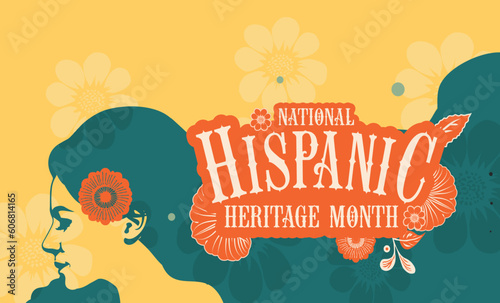 Hispanic heritage month, illustration banner,