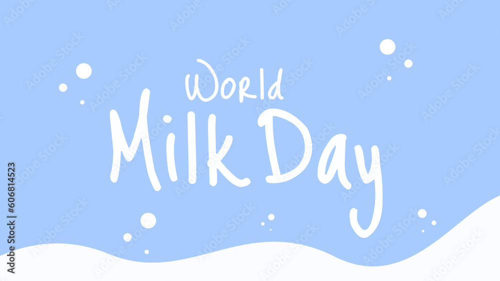Vector illustration of world milk day banner design isolated on light blue background