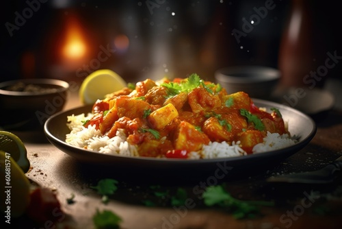 Delicious Rice with Flavorful Curry Topping