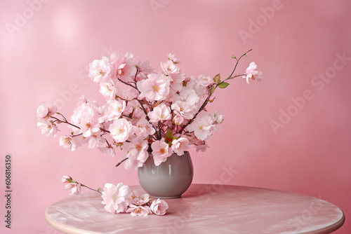 ピンクの桜と背景 © rrice