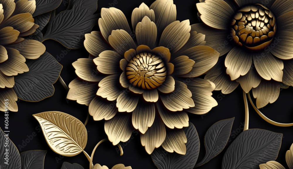 Black and golden shameless botanical pattern
Black and golden shameless botanical pattern