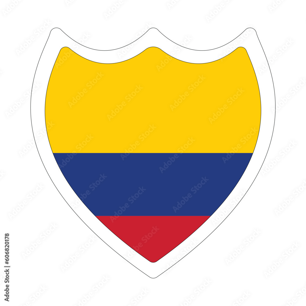 Flag of Colombia in a design shape. 
