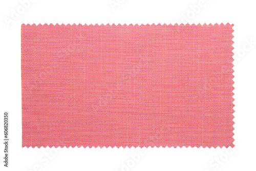 Red fabric sample isolated with clipping path photo