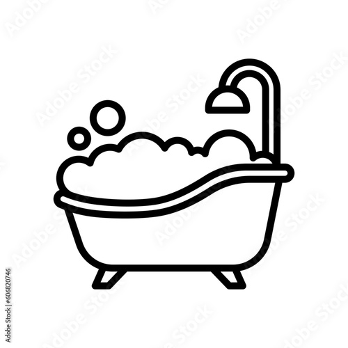 Bath tube icon vector on trendy design