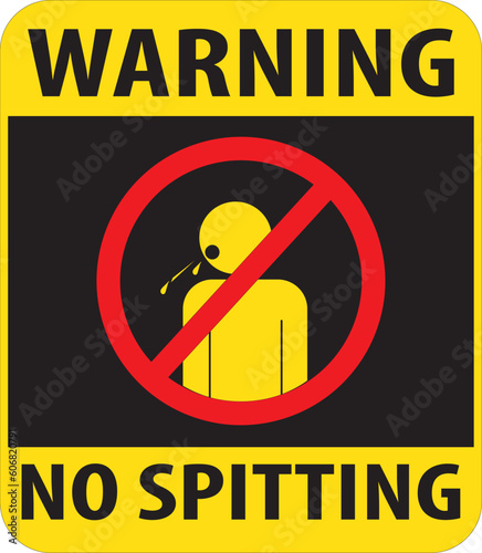 No spitting in this area sign vector