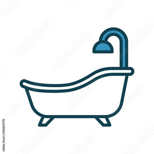 Bath tube icon vector on trendy design