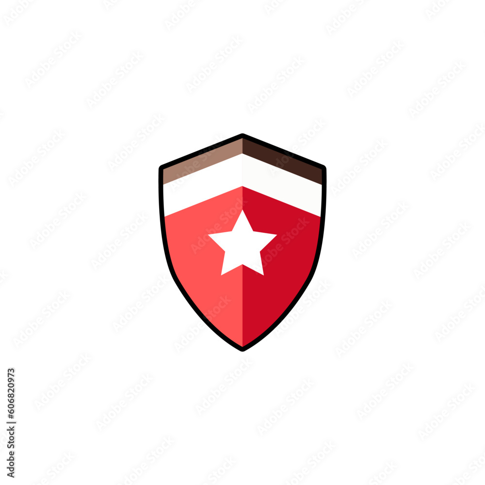 red star shield protection symbol logo vector illustration template design