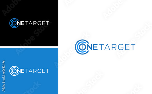 one target goal logo, strategy focus design vector template