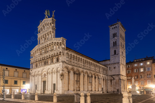 Renaissance church San Michele in Foro at twilight