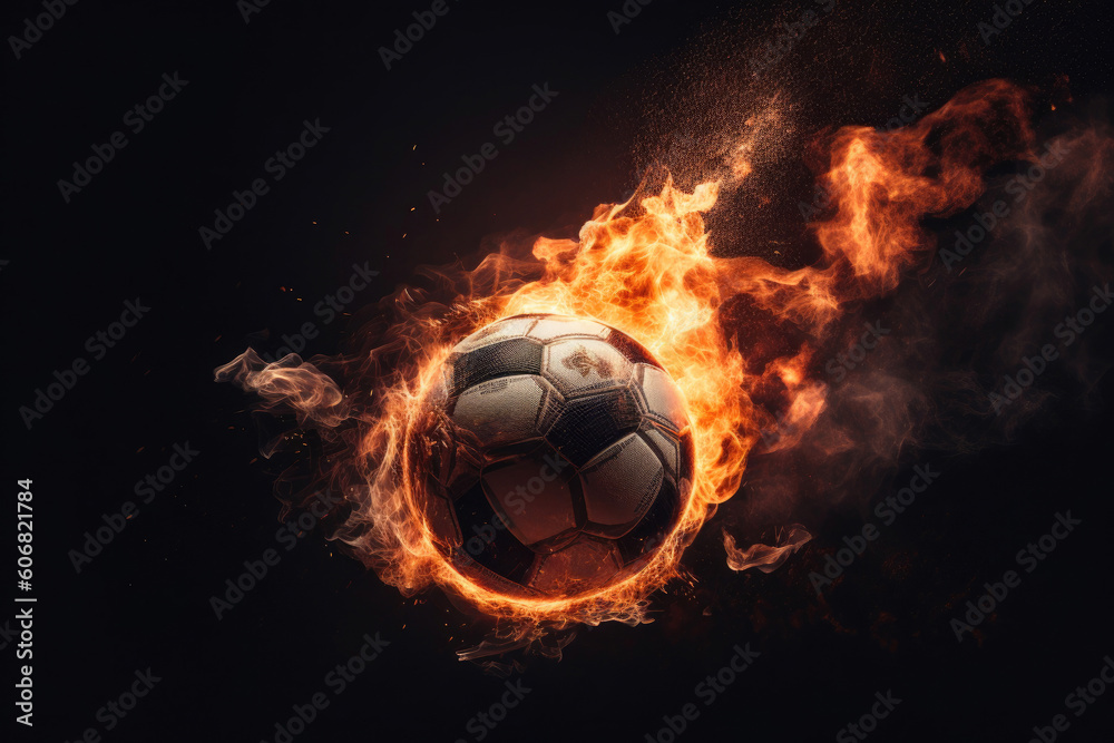 Fototapeta premium Exhilarating Soccer Ball in the Air. Generative AI