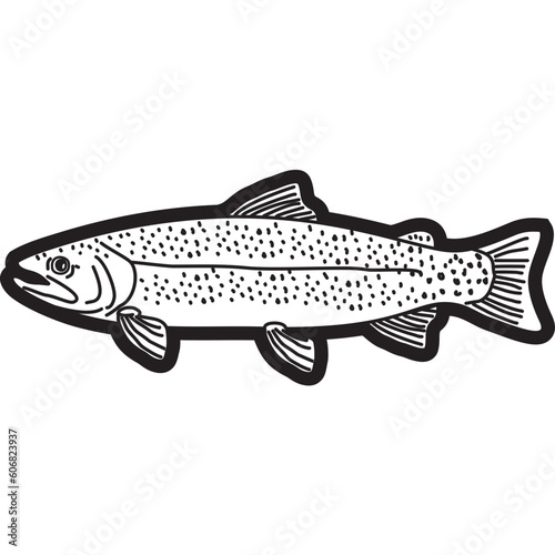 Trout Fish Sketch svg
