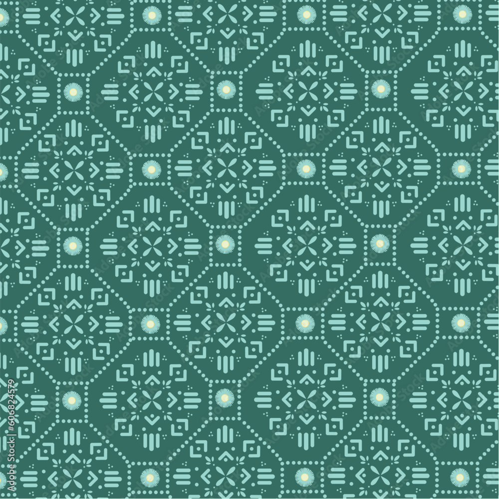 batik floral pattern background vector