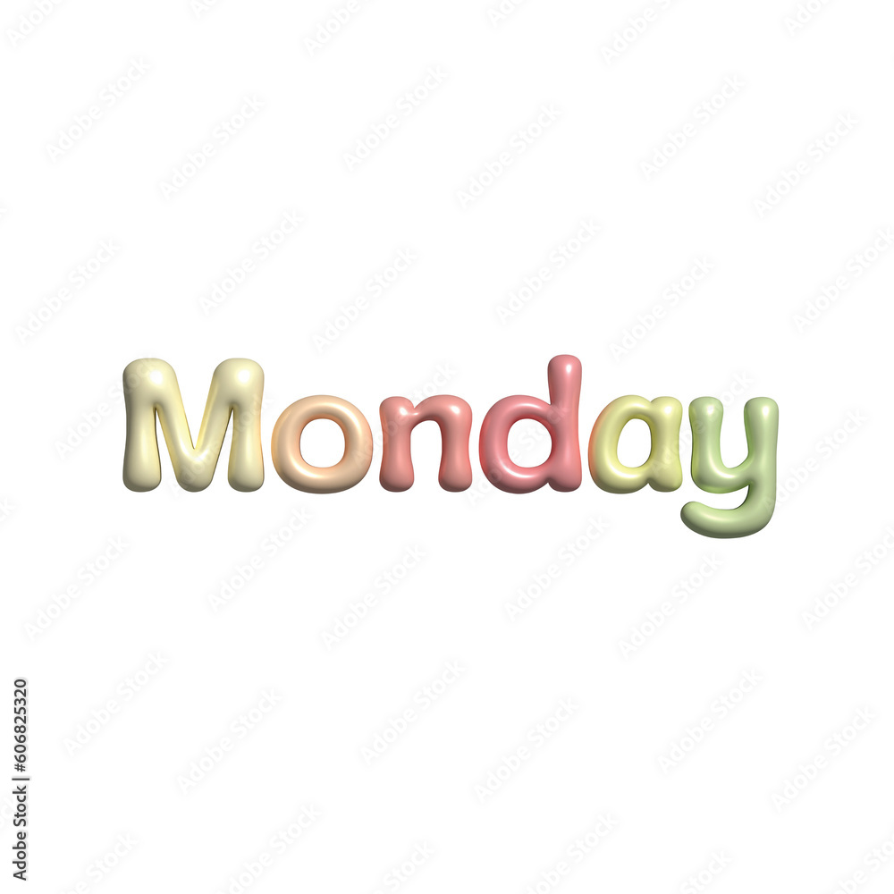 text monday 3d text monday 3d