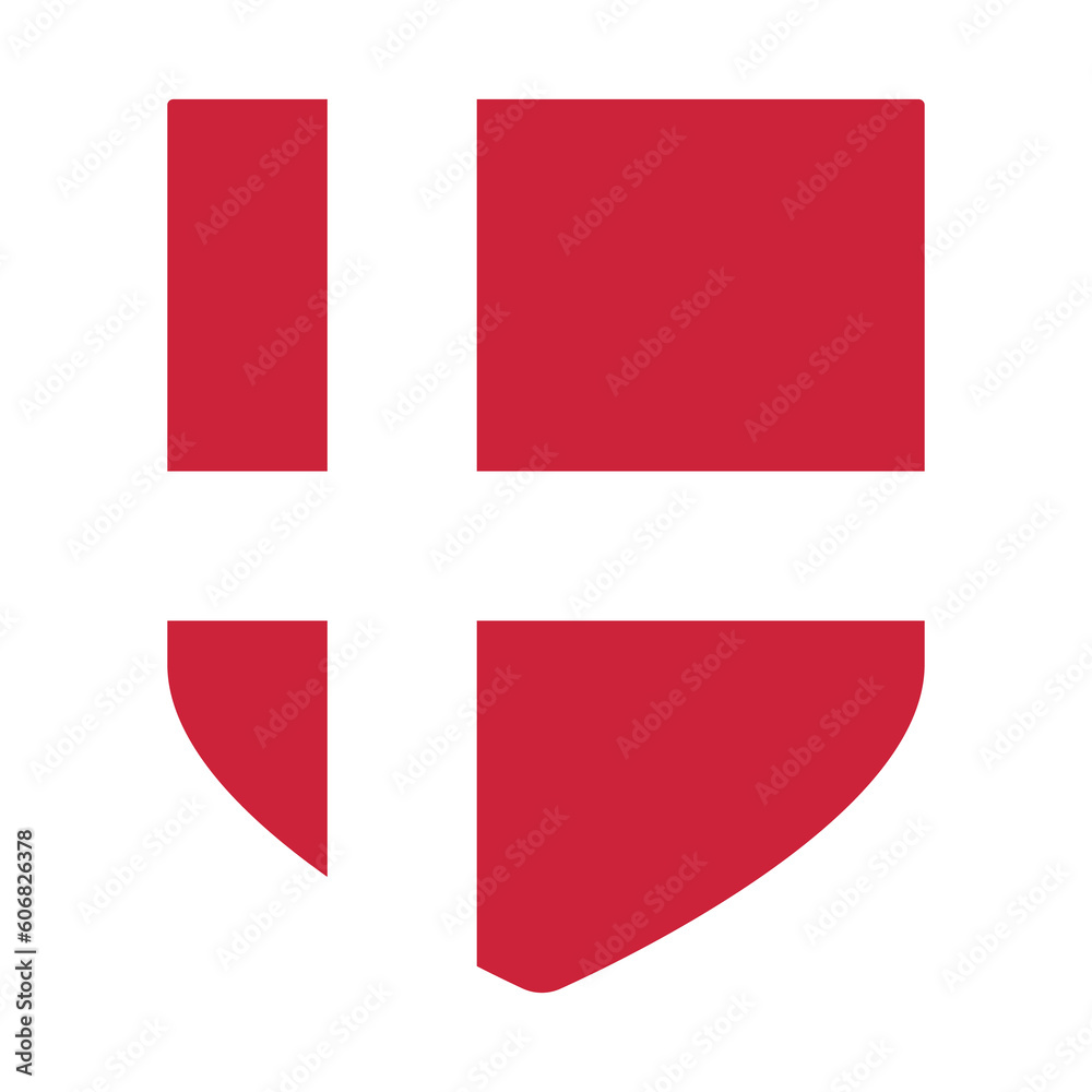 Flag of Denmark. Danish Flag in shape