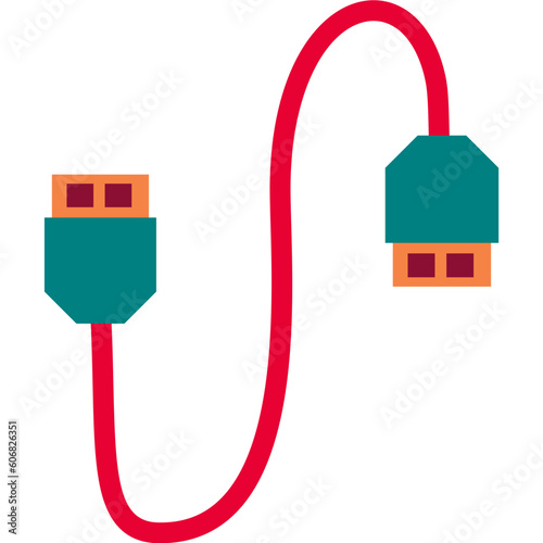 Mirco USB Cable Flat Icon Illustration