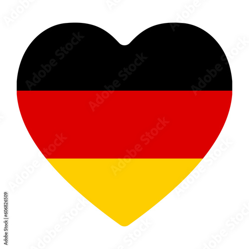 German flag in shape. Flag of Germany in heart shape. 