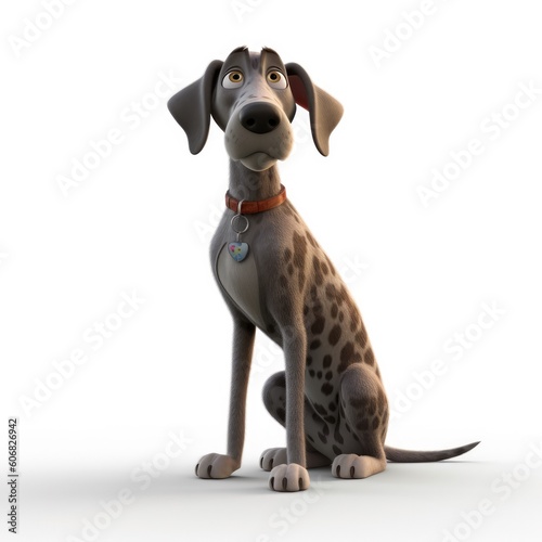 Plott Hound dog illustration cartoon 3d isolated on white. Generative AI