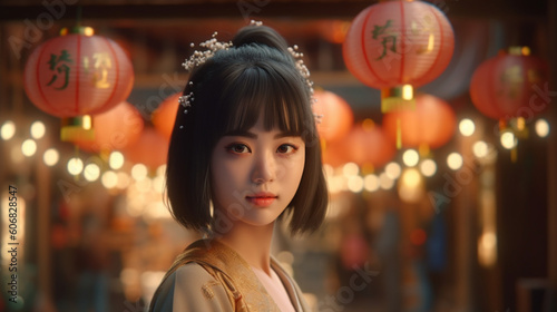 Japanese, girl, young lady, festival, lanthanum (3)