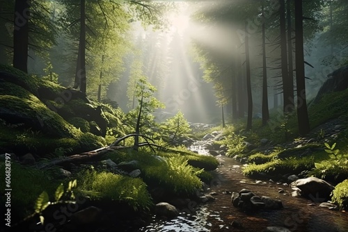 forest morning. generated by AI Generative AI © Ева Поликарпова