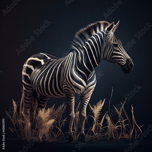 Wild animal zebra cartoon illustration ai generated ia generative 