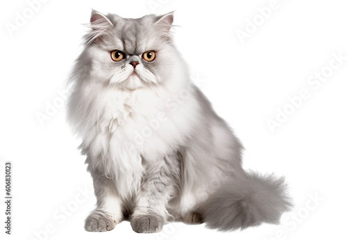 Persian cat on transparent background. Generative AI.